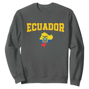 Proud Ecuadorian Map Sweatshirt Ecuador Roots Heritage Pride TS12 Dark Heather Print Your Wear