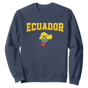 Proud Ecuadorian Map Sweatshirt Ecuador Roots Heritage Pride TS12 Navy Print Your Wear