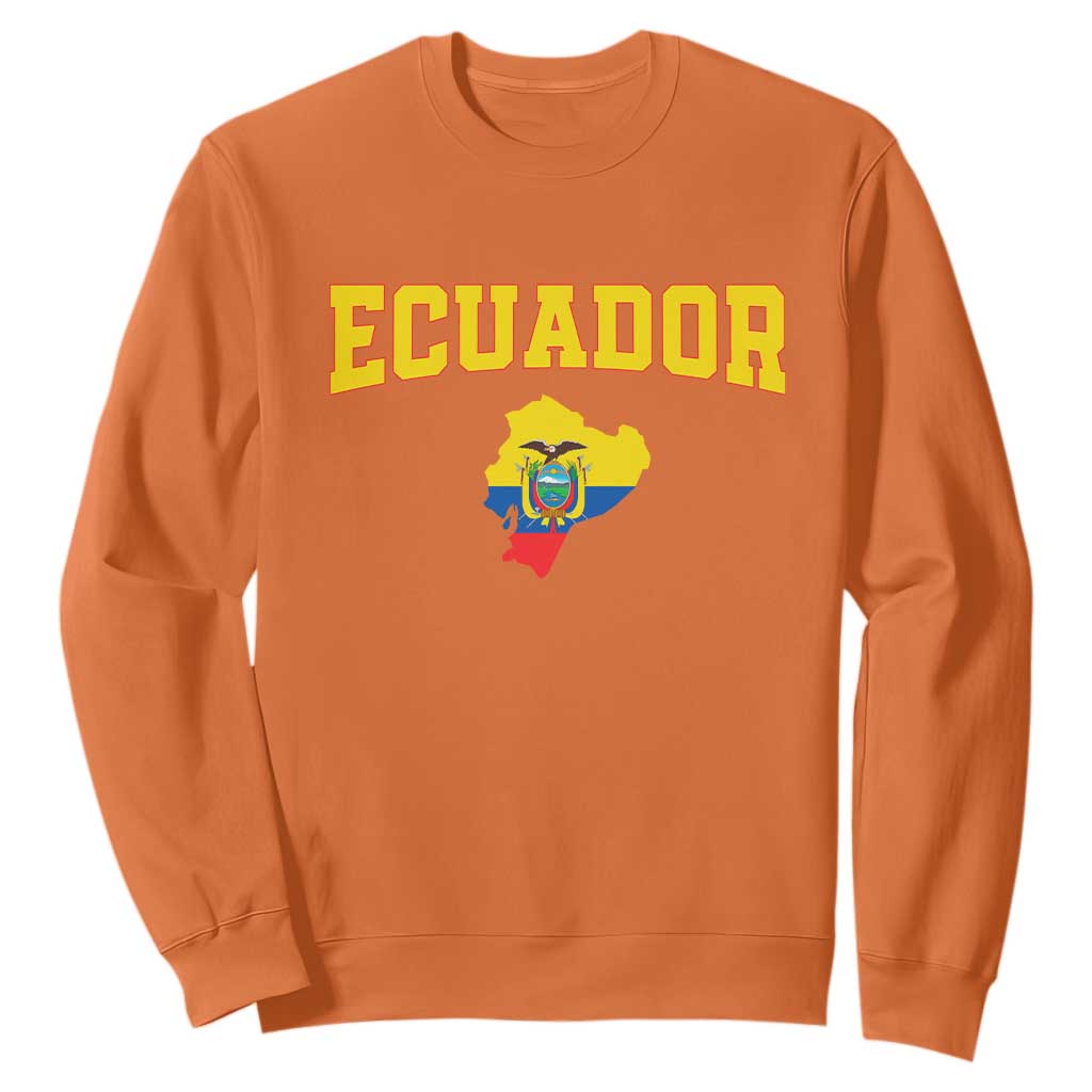 Proud Ecuadorian Map Sweatshirt Ecuador Roots Heritage Pride TS12 Orange Print Your Wear