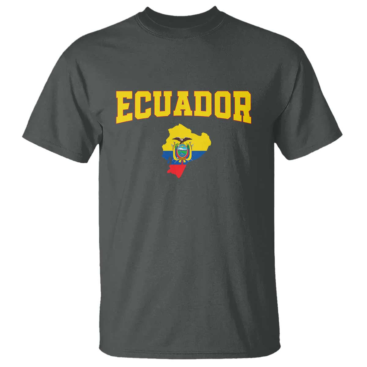 Proud Ecuadorian Map T Shirt Ecuador Roots Heritage Pride TS12 Dark Heather Print Your Wear