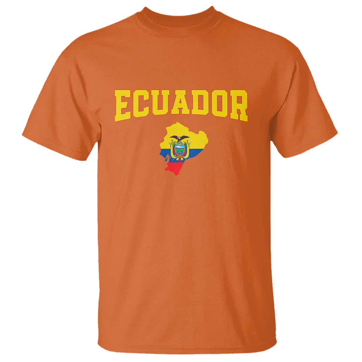 Proud Ecuadorian Map T Shirt Ecuador Roots Heritage Pride TS12 Orange Print Your Wear