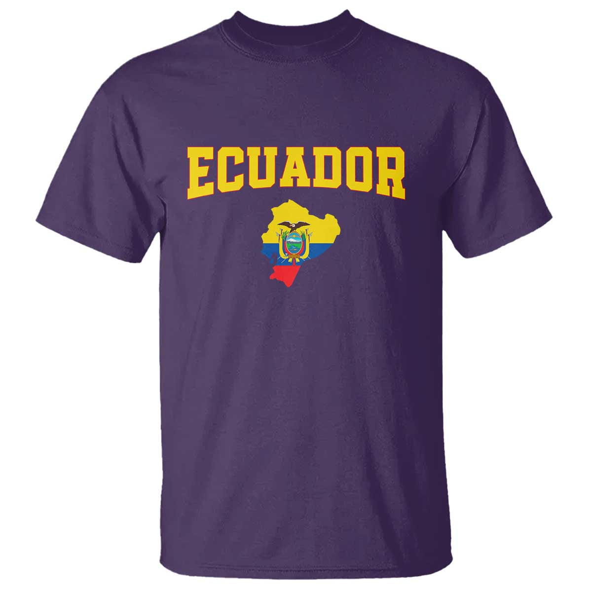 Proud Ecuadorian Map T Shirt Ecuador Roots Heritage Pride TS12 Purple Print Your Wear
