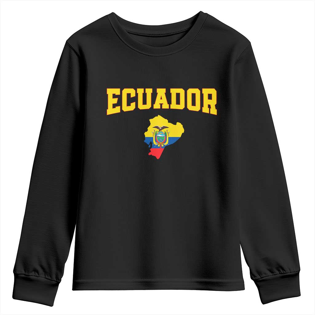 Proud Ecuadorian Map Youth Sweatshirt Ecuador Roots Heritage Pride TS12 Black Print Your Wear