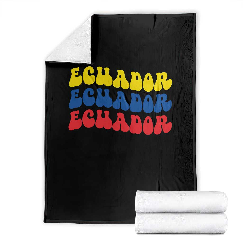 Retro Groovy Ecuador Throw Blanket Proud Ecuadorian Heritage TS12 Black Print Your Wear