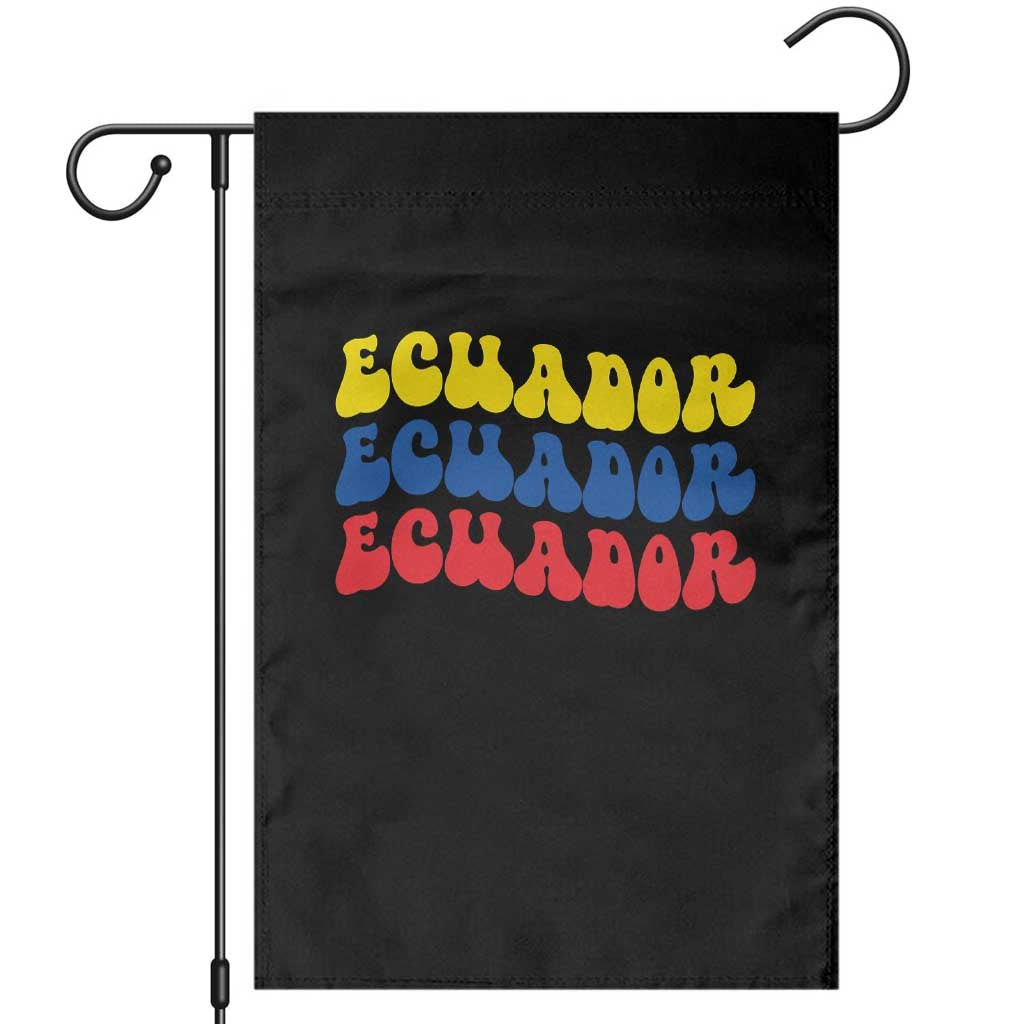Retro Groovy Ecuador Garden Flag Proud Ecuadorian Heritage TS12 Black Print Your Wear