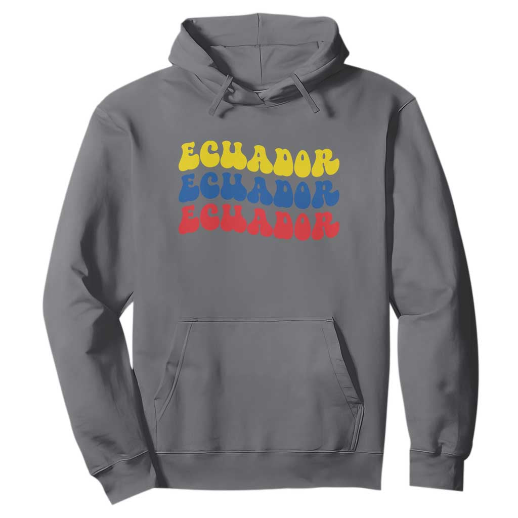 Retro Groovy Ecuador Hoodie Proud Ecuadorian Heritage TS12 Charcoal Print Your Wear