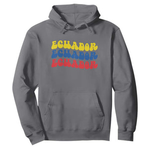 Retro Groovy Ecuador Hoodie Proud Ecuadorian Heritage TS12 Charcoal Print Your Wear