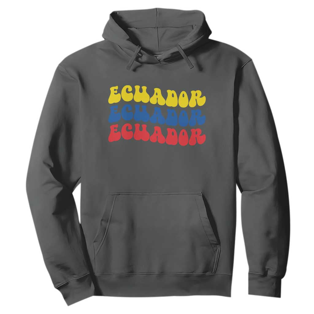 Retro Groovy Ecuador Hoodie Proud Ecuadorian Heritage TS12 Dark Heather Print Your Wear