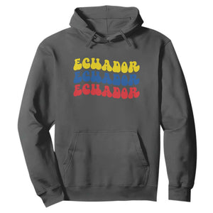 Retro Groovy Ecuador Hoodie Proud Ecuadorian Heritage TS12 Dark Heather Print Your Wear