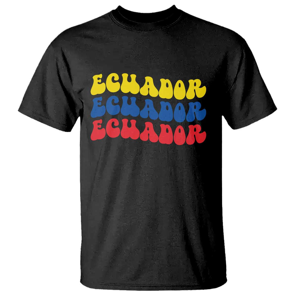 Retro Groovy Ecuador T Shirt Proud Ecuadorian Heritage TS12 Black Print Your Wear