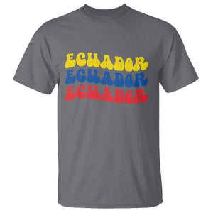 Retro Groovy Ecuador T Shirt Proud Ecuadorian Heritage TS12 Charcoal Print Your Wear