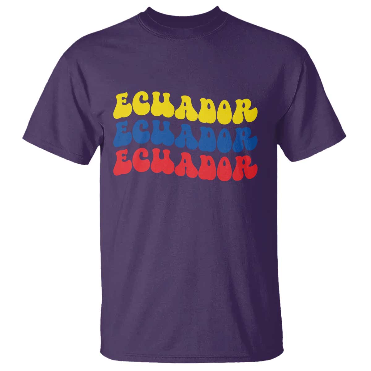 Retro Groovy Ecuador T Shirt Proud Ecuadorian Heritage TS12 Purple Print Your Wear