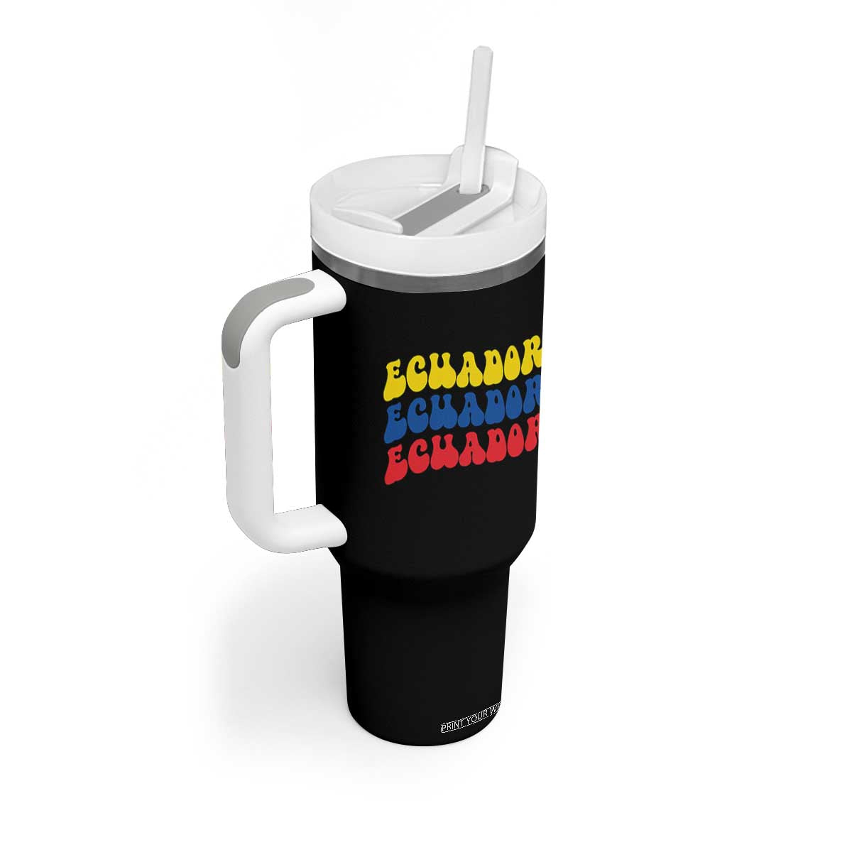 Retro Groovy Ecuador Tumbler With Handle Proud Ecuadorian Heritage TS12 Print Your Wear