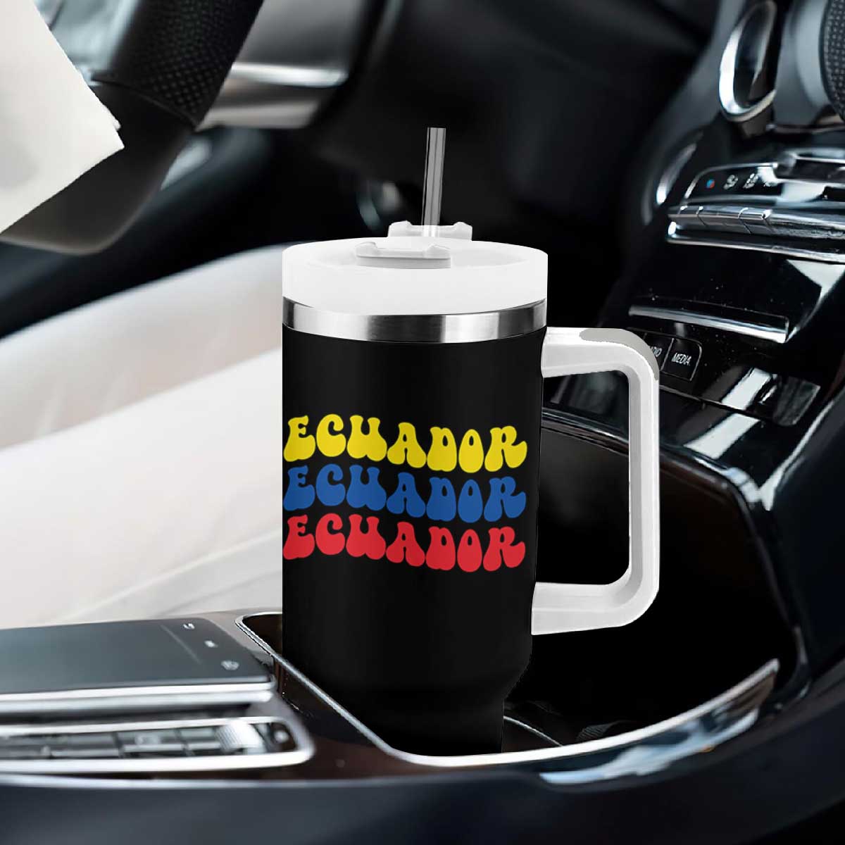 Retro Groovy Ecuador Tumbler With Handle Proud Ecuadorian Heritage TS12 Print Your Wear