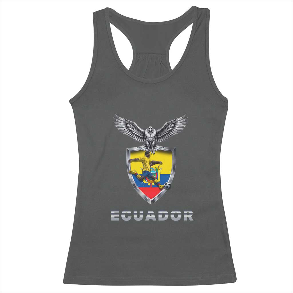 Ecuador Soccer Lover Racerback Tank Top Proud Ecuadorian Game Day Gift TS12 Dark Heather Print Your Wear