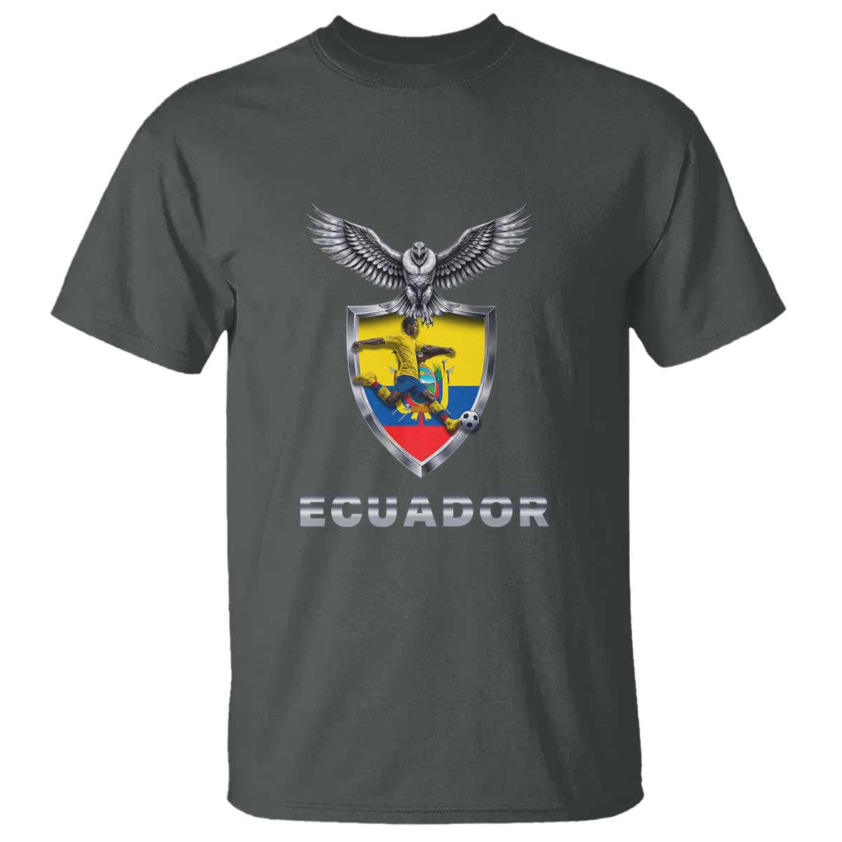 Ecuador Soccer Lover T Shirt Proud Ecuadorian Game Day Gift TS12 Dark Heather Print Your Wear
