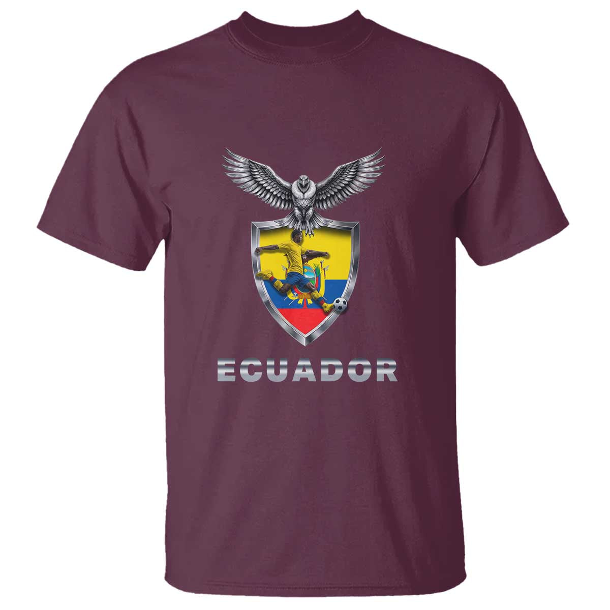 Ecuador Soccer Lover T Shirt Proud Ecuadorian Game Day Gift TS12 Maroon Print Your Wear