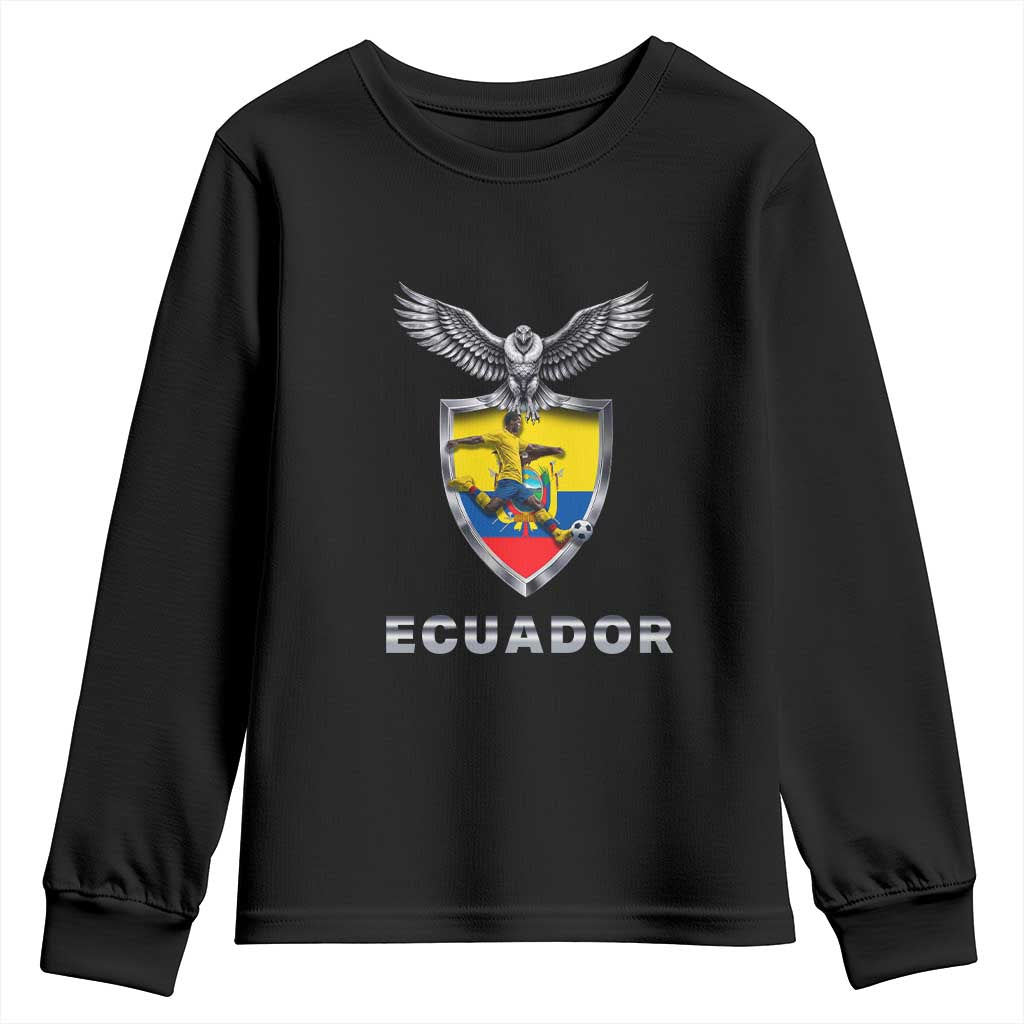 Ecuador Soccer Lover Youth Sweatshirt Proud Ecuadorian Game Day Gift TS12 Black Print Your Wear