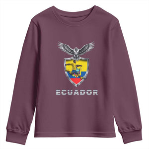 Ecuador Soccer Lover Youth Sweatshirt Proud Ecuadorian Game Day Gift TS12 Maroon Print Your Wear