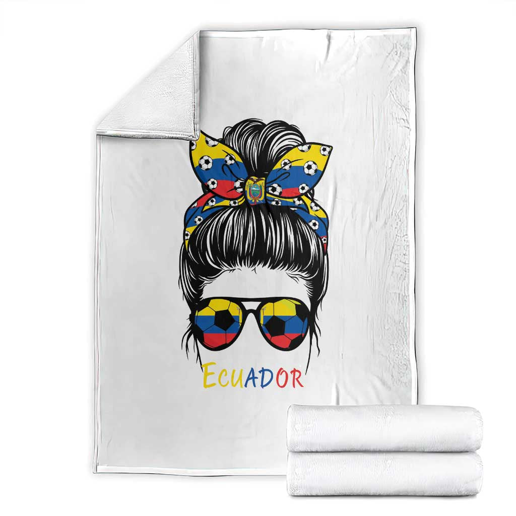 Ecuador Soccer Throw Blanket Chica Ecuatoriana Pride Game Day Gift TS12 White Print Your Wear