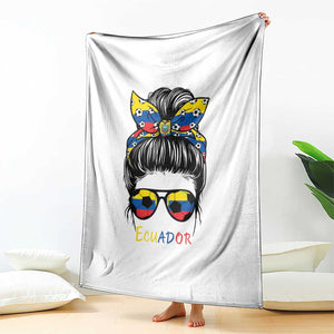 Ecuador Soccer Throw Blanket Chica Ecuatoriana Pride Game Day Gift TS12 Print Your Wear