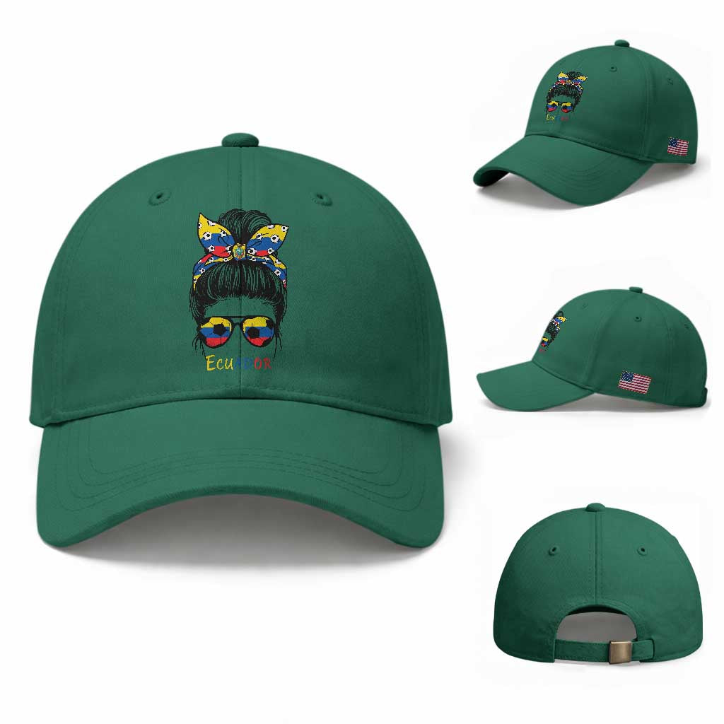 Ecuador Soccer Baseball Cap Chica Ecuatoriana Pride Game Day Gift TS12 Baseball Cap Universal Fit Irish Green Print Your Wear