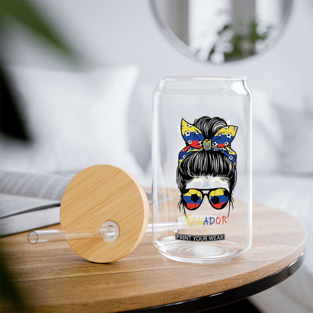 Ecuador Soccer Glass Can Chica Ecuatoriana Pride Game Day Gift TS12 Print Your Wear