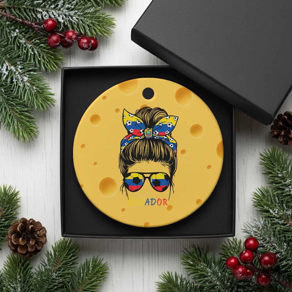 Ecuador Soccer Ceramic Ornament Chica Ecuatoriana Pride Game Day Gift TS12 1pc Yellow Cheese Print Your Wear