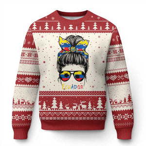 Ecuador Soccer Ugly Christmas Sweater Chica Ecuatoriana Pride Game Day Gift TS12 Beige Red Print Your Wear