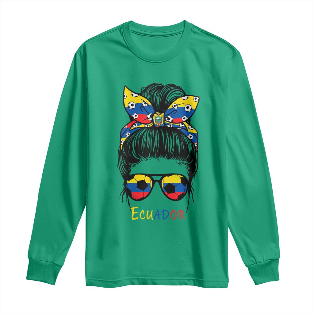 Ecuador Soccer Long Sleeve Shirt Chica Ecuatoriana Pride Game Day Gift TS12 Irish Green Print Your Wear