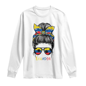 Ecuador Soccer Long Sleeve Shirt Chica Ecuatoriana Pride Game Day Gift TS12 White Print Your Wear