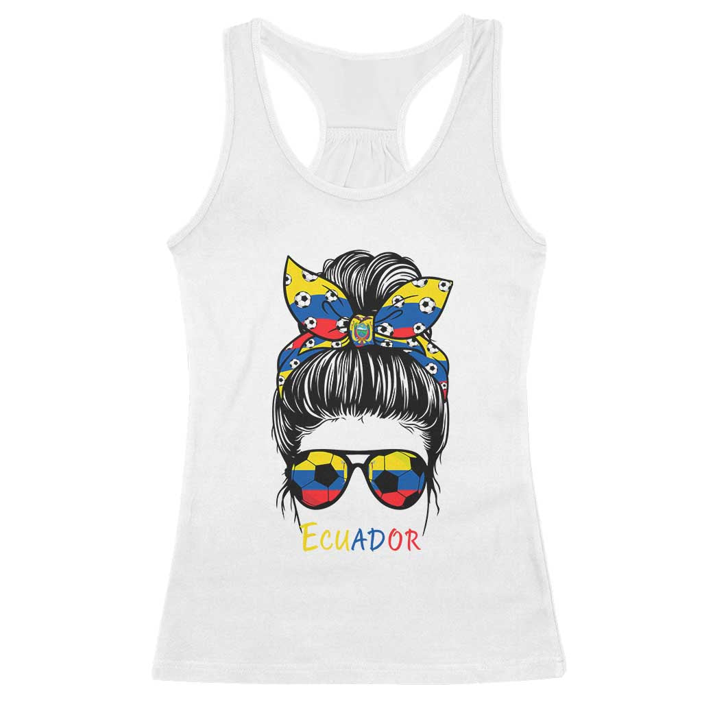 Ecuador Soccer Racerback Tank Top Chica Ecuatoriana Pride Game Day Gift TS12 White Print Your Wear