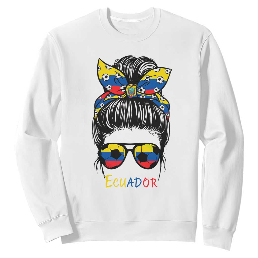 Ecuador Soccer Sweatshirt Chica Ecuatoriana Pride Game Day Gift TS12 White Print Your Wear