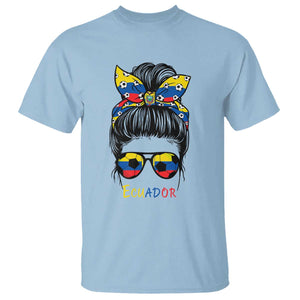 Ecuador Soccer T Shirt Chica Ecuatoriana Pride Game Day Gift TS12 Light Blue Print Your Wear