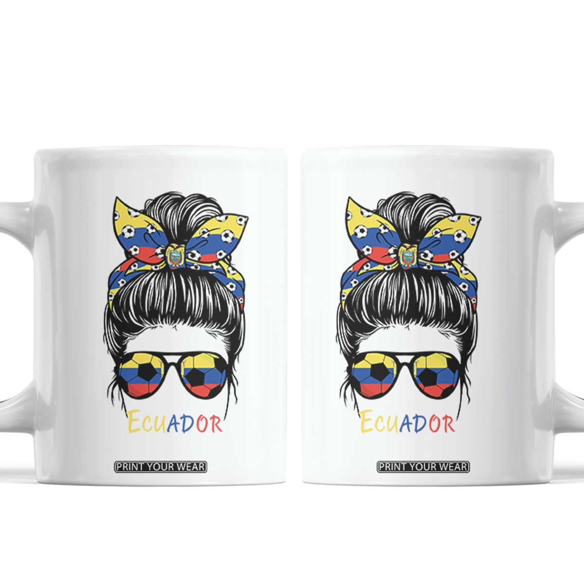 Ecuador Soccer Coffee Mug Chica Ecuatoriana Pride Game Day Gift TS12 White Print Your Wear