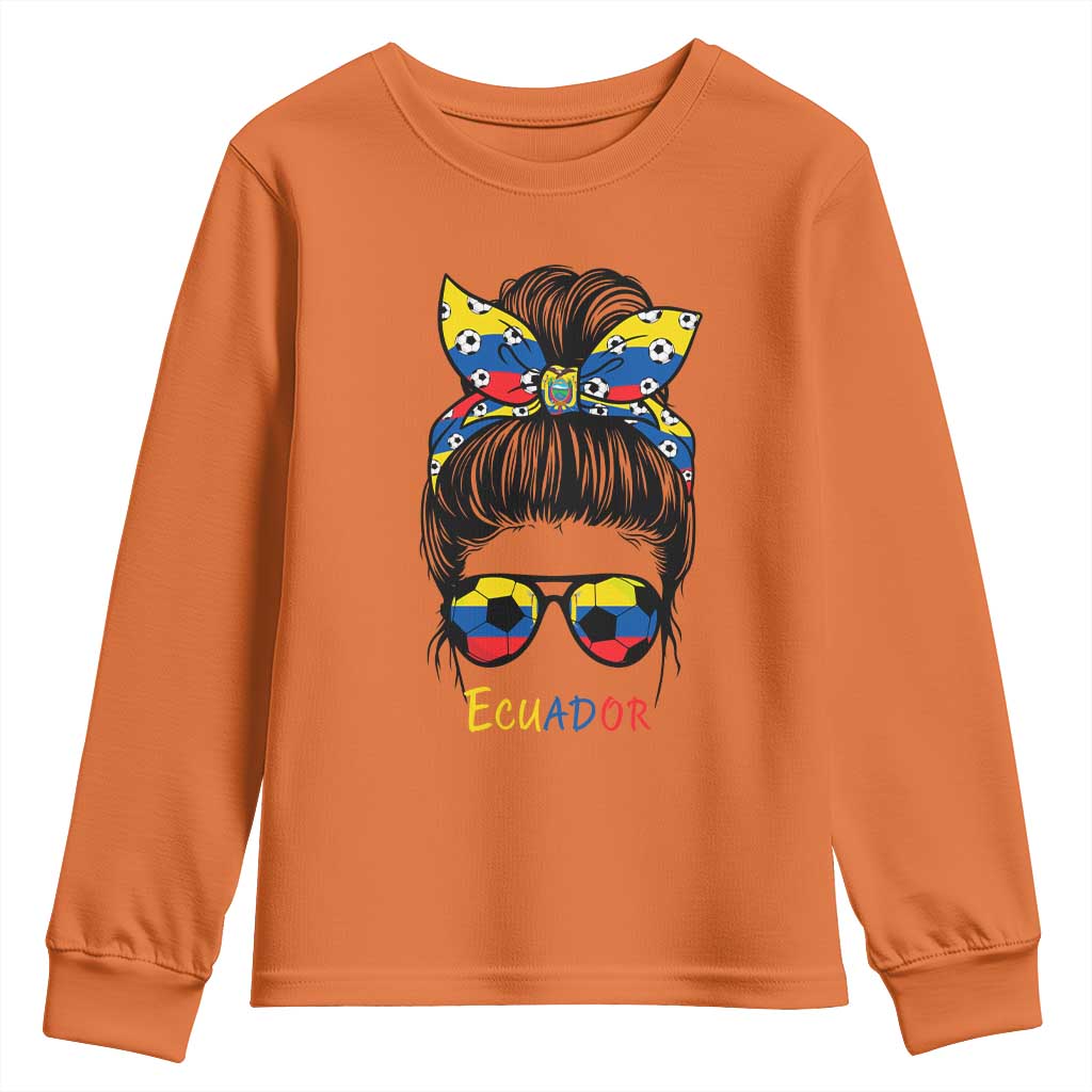 Ecuador Soccer Youth Sweatshirt Chica Ecuatoriana Pride Game Day Gift TS12 Orange Print Your Wear