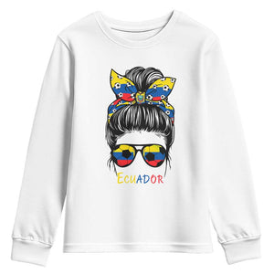 Ecuador Soccer Youth Sweatshirt Chica Ecuatoriana Pride Game Day Gift TS12 White Print Your Wear