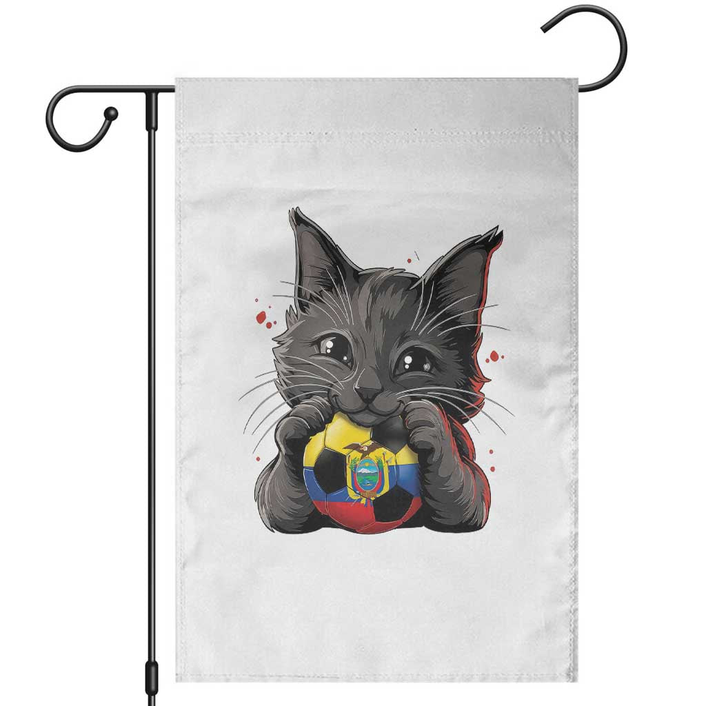 Ecuador Black Cat Soccer Game Day Garden Flag Cat Lover Gift TS12 White Print Your Wear
