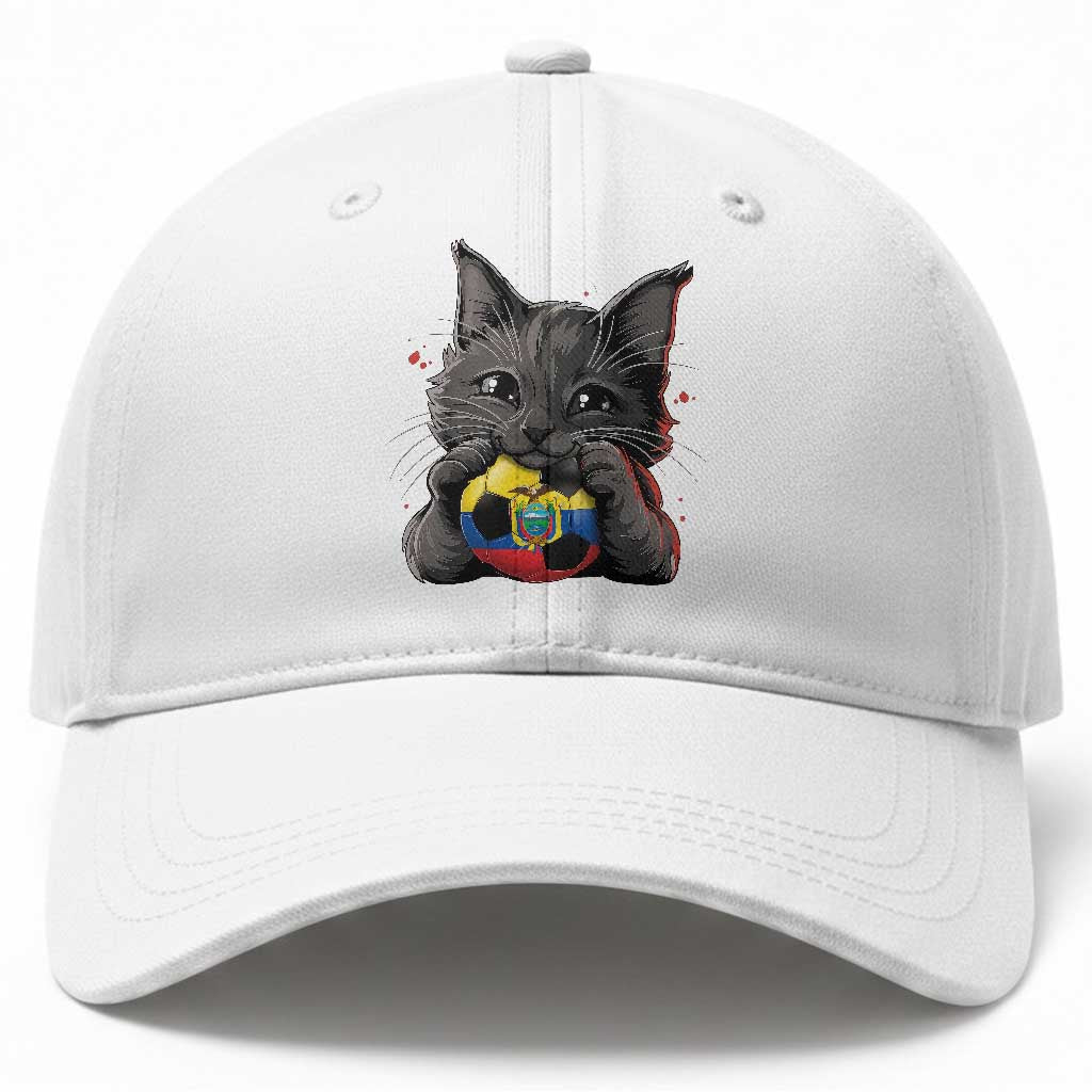 Ecuador Black Cat Soccer Game Day Baseball Cap Cat Lover Gift TS12 Print Your Wear