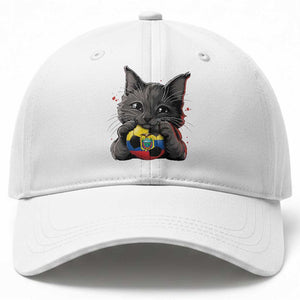 Ecuador Black Cat Soccer Game Day Baseball Cap Cat Lover Gift TS12 Print Your Wear