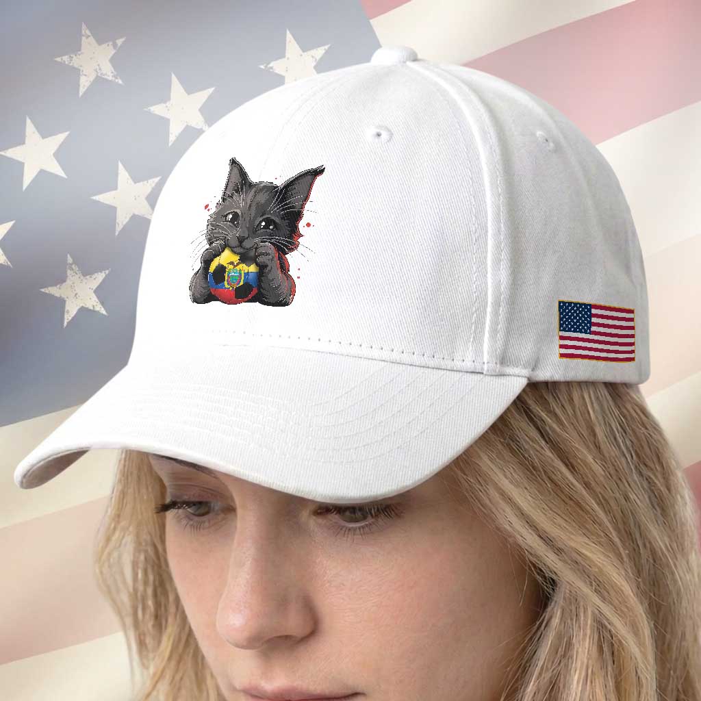 Ecuador Black Cat Soccer Game Day Baseball Cap Cat Lover Gift TS12 Print Your Wear