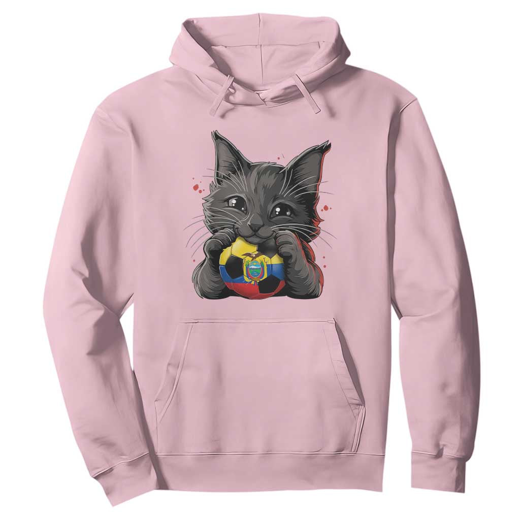 Ecuador Black Cat Soccer Game Day Hoodie Cat Lover Gift TS12 Light Pink Print Your Wear