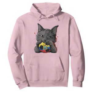 Ecuador Black Cat Soccer Game Day Hoodie Cat Lover Gift TS12 Light Pink Print Your Wear