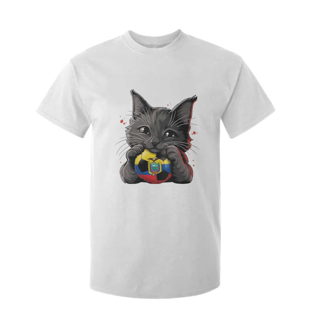 Ecuador Black Cat Soccer Game Day T Shirt For Kid Cat Lover Gift TS12 White Print Your Wear
