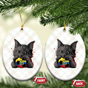 Ecuador Black Cat Soccer Game Day Ceramic Ornament Cat Lover Gift TS12 Print Your Wear