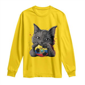 Ecuador Black Cat Soccer Game Day Long Sleeve Shirt Cat Lover Gift TS12 Daisy Print Your Wear