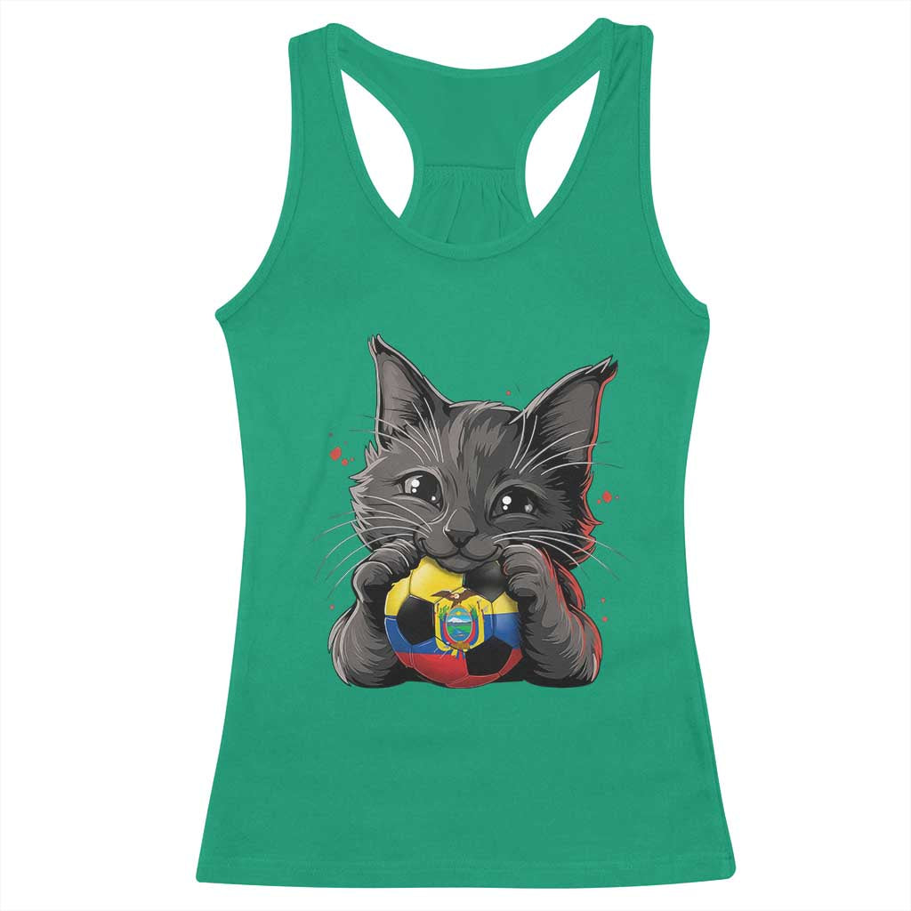 Ecuador Black Cat Soccer Game Day Racerback Tank Top Cat Lover Gift TS12 Irish Green Print Your Wear