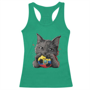 Ecuador Black Cat Soccer Game Day Racerback Tank Top Cat Lover Gift TS12 Irish Green Print Your Wear
