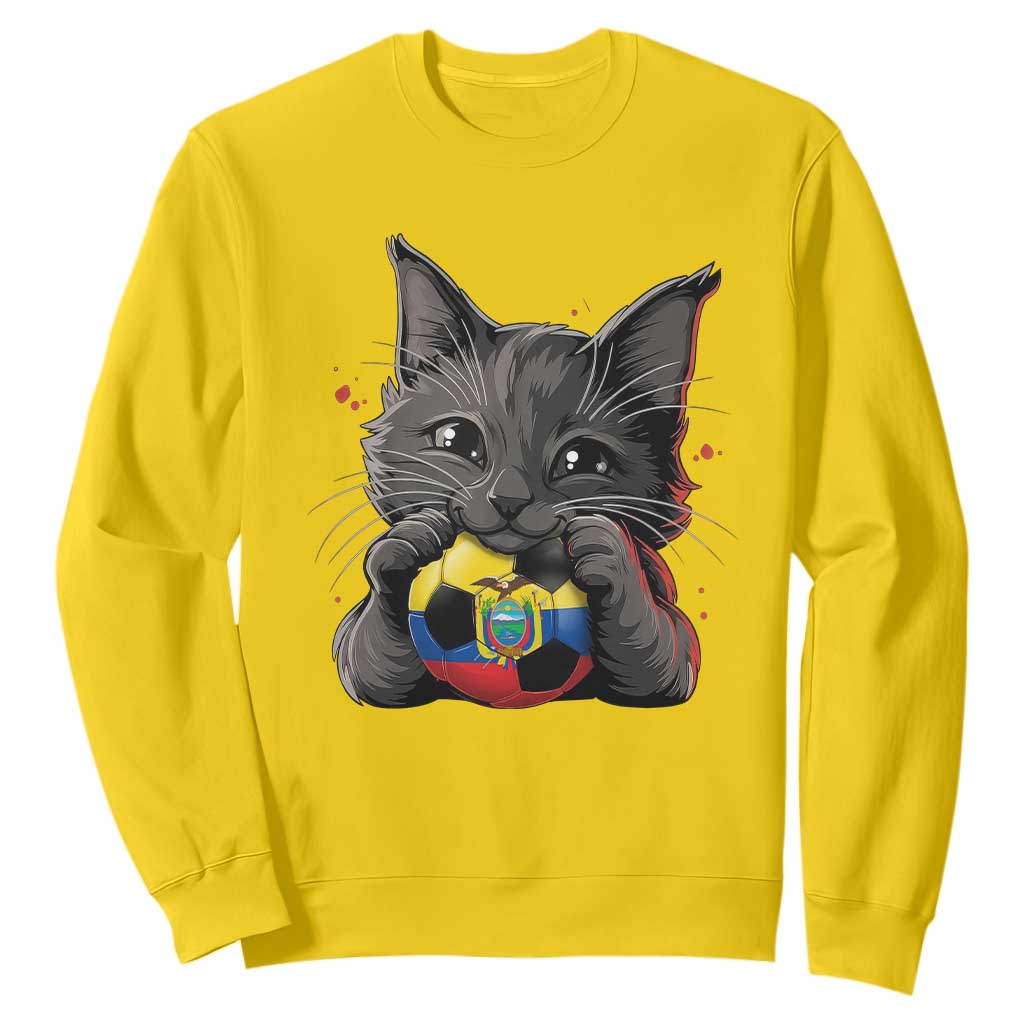 Ecuador Black Cat Soccer Game Day Sweatshirt Cat Lover Gift TS12 Daisy Print Your Wear
