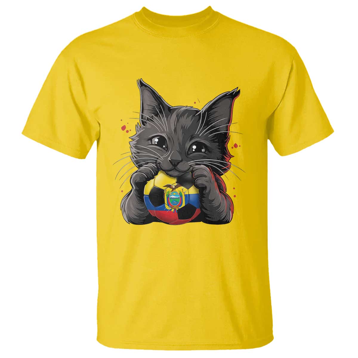 Ecuador Black Cat Soccer Game Day T Shirt Cat Lover Gift TS12 Daisy Print Your Wear